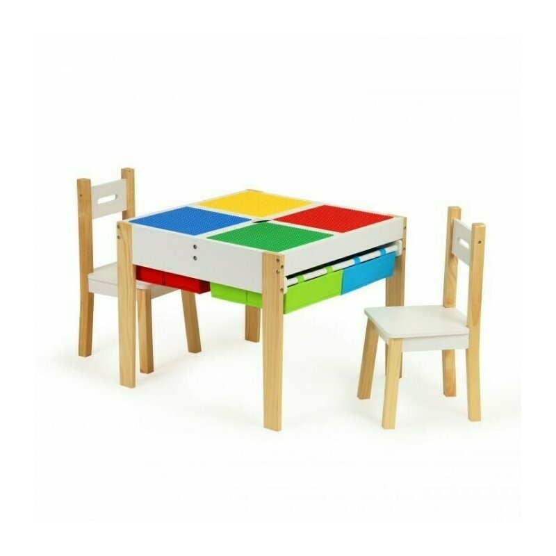 Ecotoys - set masa xkf002 , cu 2 scaune, 61x61 cm