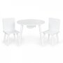 Set de masa cu doua scaune pentru copii si loc de depozitare jucarii Ecotoys WH135 - Alb - 1