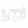 Set de masa cu doua scaune pentru copii si loc de depozitare jucarii Ecotoys WH135 - Alb - 3