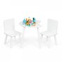 Set de masa in forma de luna si doua scaune pentru copii Ecotoys WH140 - Alb - 3