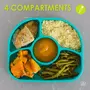 Set de masa, BBluv, Yumi, Farfurie compartimentata si lingurita, Cu 4 compartimente, Fara BPA, Aqua - 10