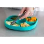 Set de masa, BBluv, Yumi, Farfurie compartimentata si lingurita, Cu 4 compartimente, Fara BPA, Aqua - 7
