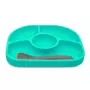 Set de masa, BBluv, Yumi, Farfurie compartimentata si lingurita, Cu 4 compartimente, Fara BPA, Aqua - 4