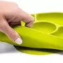 Set de masa, BBluv, Yumi, Farfurie compartimentata si lingurita, Cu 4 compartimente, Fara BPA, Lime - 3