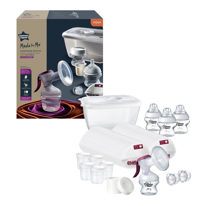 Tommee Tippee - Pompa manuala Set de pornire , Made for Me , Cu accesorii