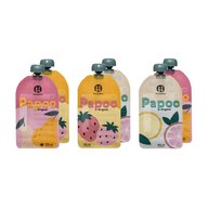 Set de pungi, Petite&Mars, Papoo, Pentru mancare, Reutilizabile, Perfect pentru calatorii, Fara BPA, 150 ml, Multicolor