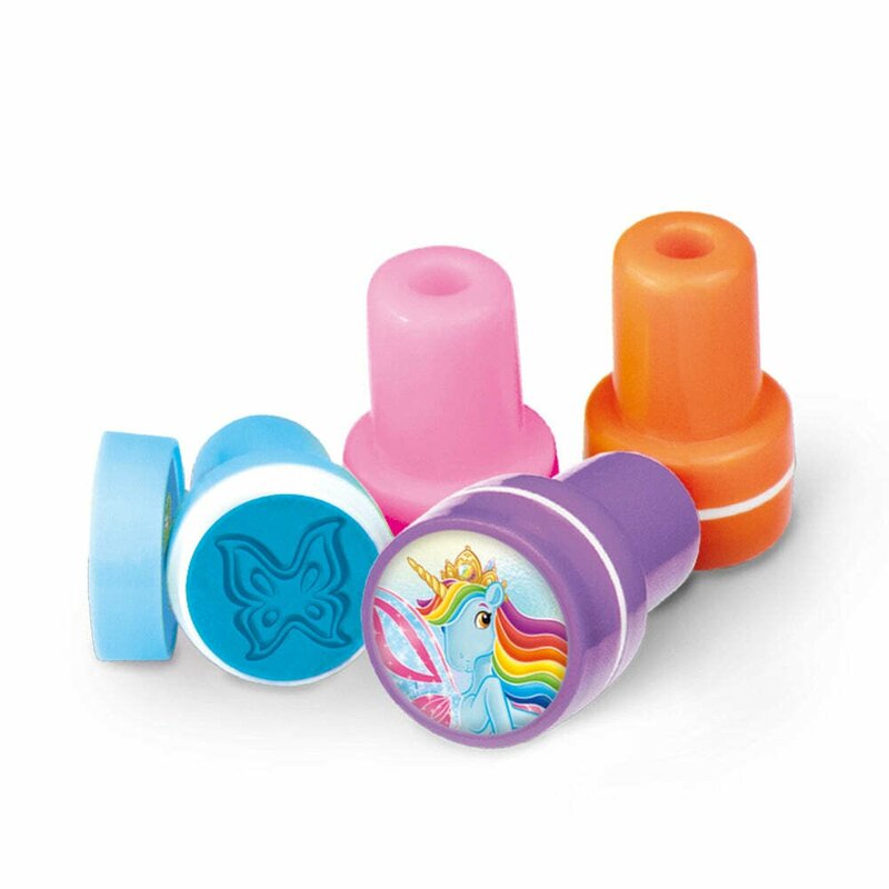 Set de stampile, Craze, Unicorn Galupy, 20 de piese, Cu bloc de hartie inclus, 3 ani+, Multicolor