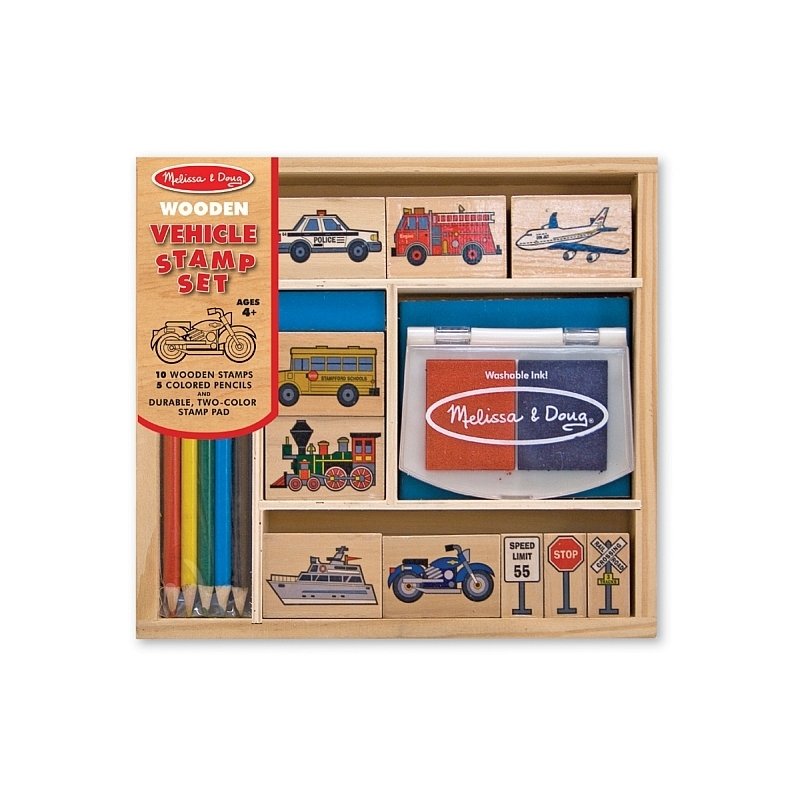 Melissa & doug - set de stampile vehicule melissa and doug