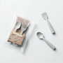 Set de tacamuri bebelusi Miniware My First Cutlery, 100% din materiale naturale biodegradabile, Dove Grey - 1