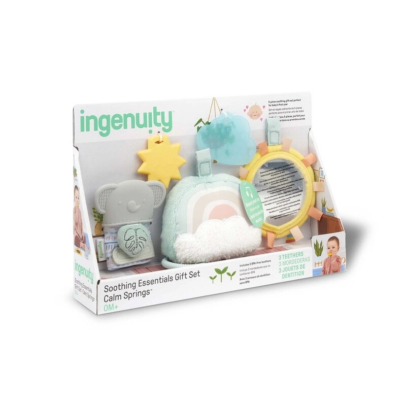 Set dentitie, Ingenuity, Calm Springs Soothin Essentials, 5 piese, Fara BPA, 0 luni+, Multicolor