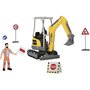 Dickie Toys - Set de joaca Excavator Road Work Neuson,  Cu figurina, Cu Excavator, Cu semne rutiere - 3