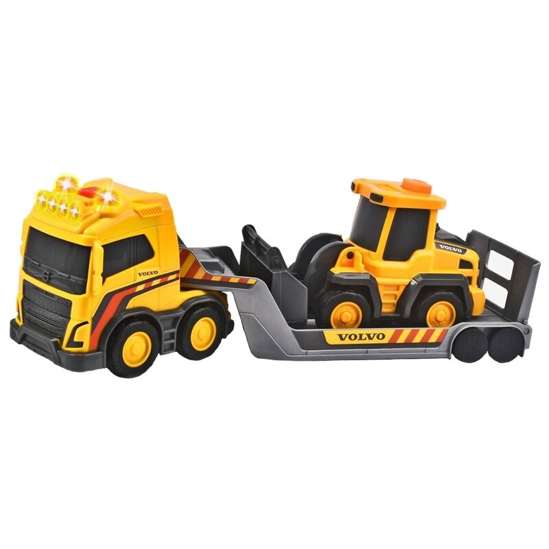 Dickie Toys - Set vehicule Camion Volvo Truck Team, Cu remorca, Cu buldozer