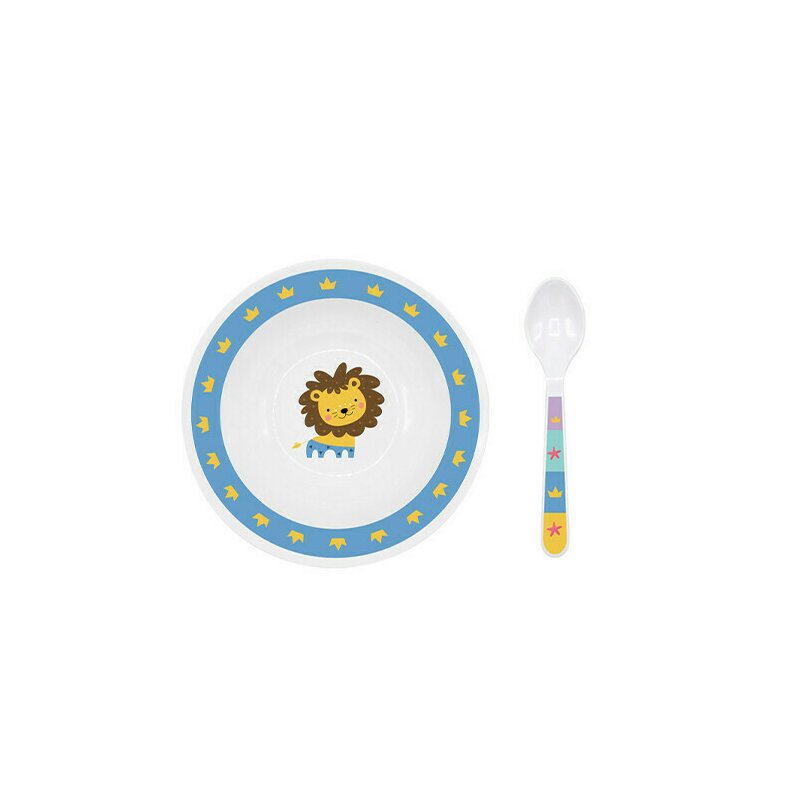 Babyjem - set diversificare farfurie cu lingurita din melamina (culoare: roz)