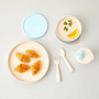 Set diversificare hrana bebelusi Miniware Little Foodie, 100% din materiale naturale biodegradabile, 6 piese, Vanilla Aqua - 5