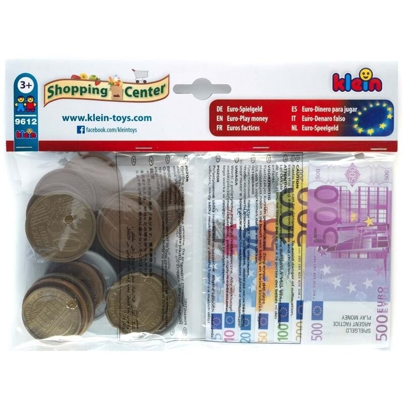 Klein - set jucarie euro bancnote, monede si chitante