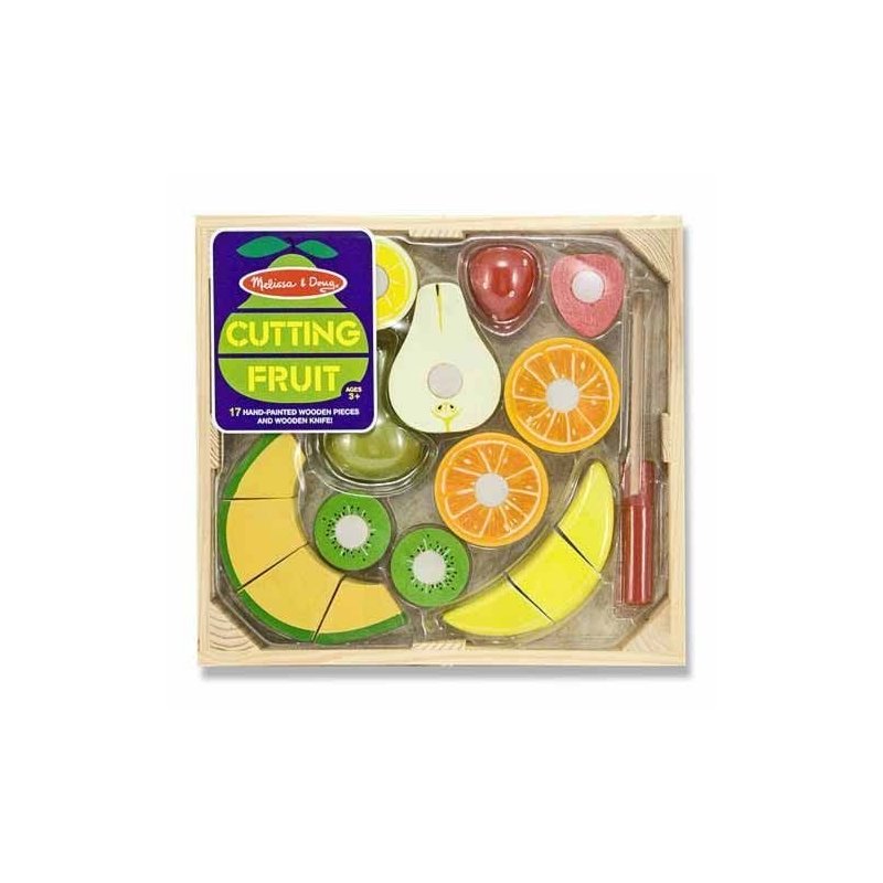 Melissa & doug - set fructe lemn pentru taiat -