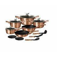 Set gatit oale, cratite si tigai, 15 piese Berlinger Haus Rose Gold BH/1224N