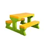 Set gradina, Star plus, Cu masa si 2 bancute, Pentru copii, Pana la 100 kg, Din plastic de inalta calitate, 77x83x48 cm, Green/Yellow - 1