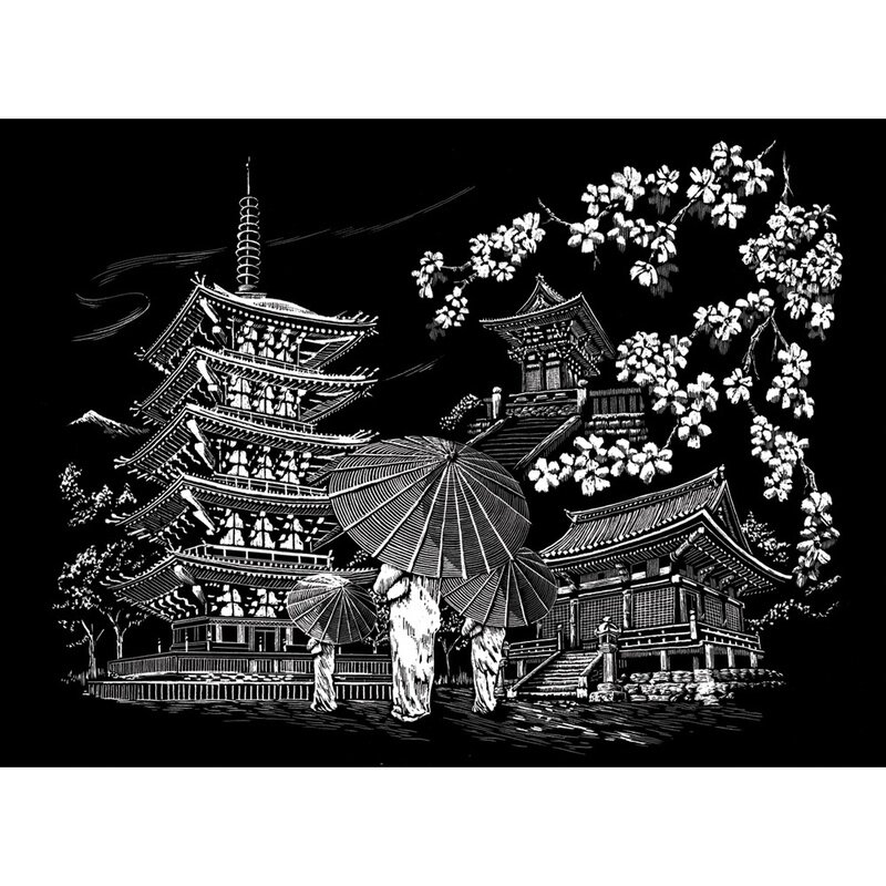 Set gravura templu kyoto