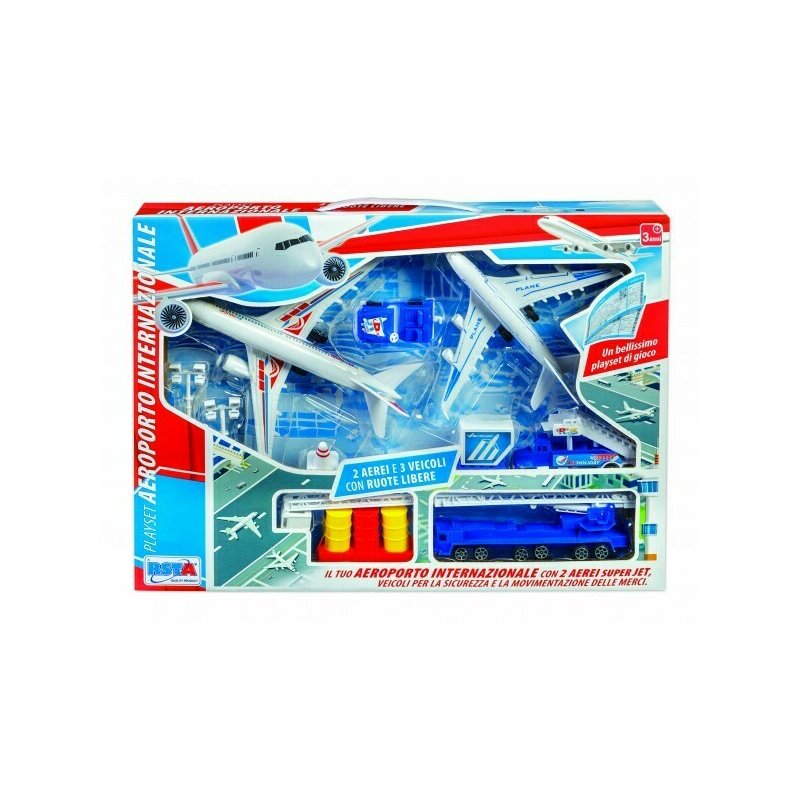 Set joaca aeroport RS Toys cu doua avioane