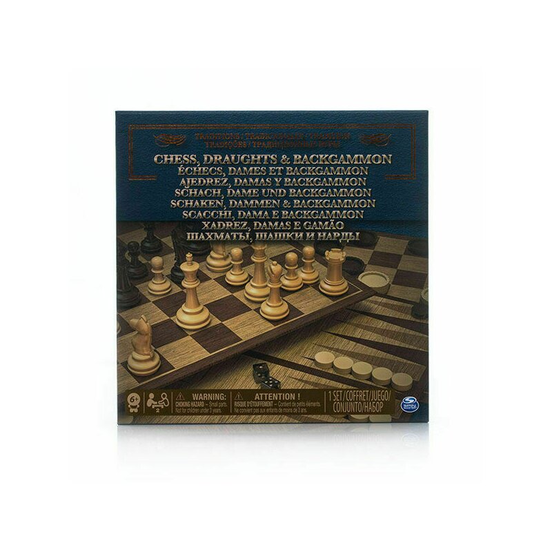 Spin master - set de jocuri sah, dame, table