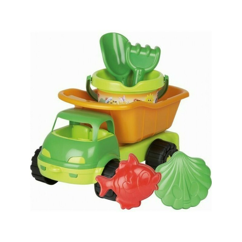 Androni giocattoli - Set jucarii nisip Androni Poppy Bear camion cu galetusa forme si accesorii