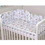 Set lenjerie din bumbac cu protectie laterala pentru pat bebe 120 x 60 cm, Forest, Amy - 2