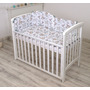 Set lenjerie din bumbac cu protectie laterala pentru pat bebe 120 x 60 cm, Forest, Amy - 3