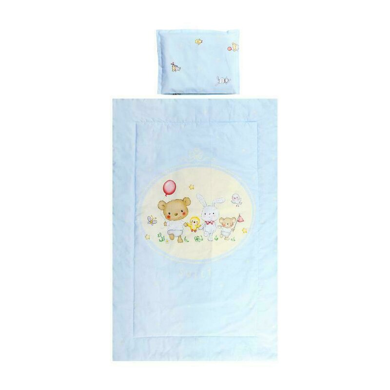Lorelli - set lenjerie pat 3 piese, bumbac ranforce, cosy, bear party blue