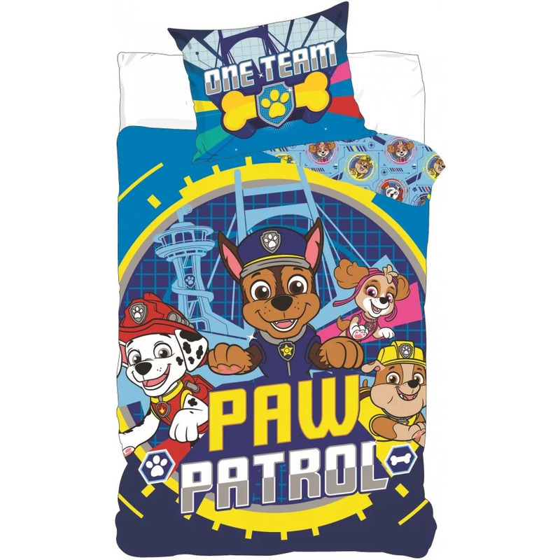 Set lenjerie pat copii Paw Patrol One Team 100x135 + 40x60 SunCity BRM011359