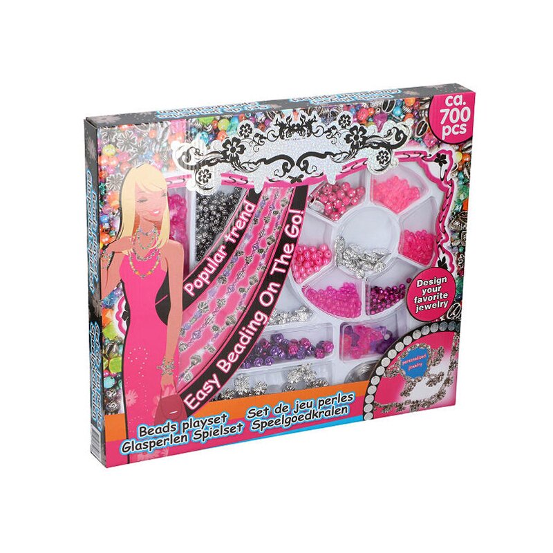 Eddy toys - set margele decorative 700 piese, roz