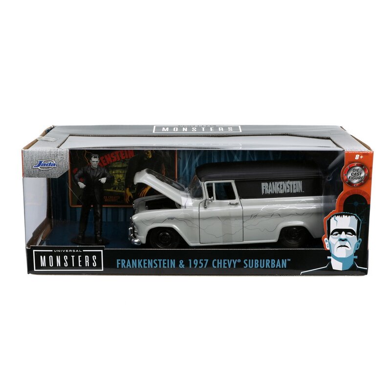 Simba - SET MASINUTA 1957 CHEVY SUBURBAN SI FIGURINA FRANKENSTEIN