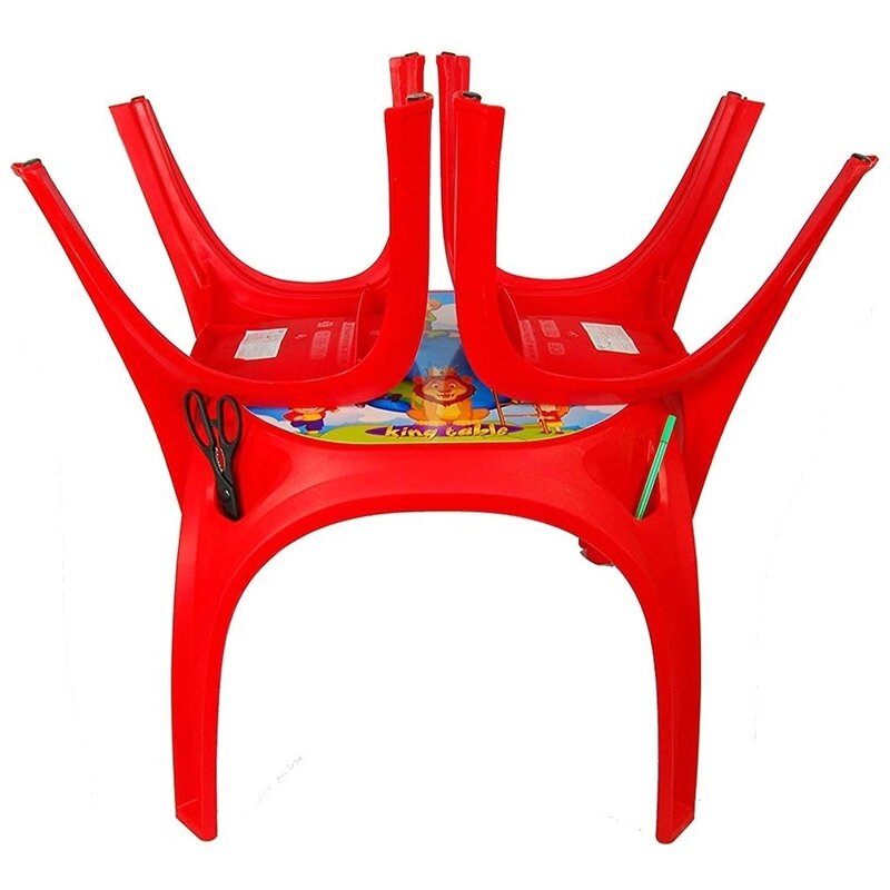 Set Masuta cu 2 scaune pentru copii Pilsan King Table red
