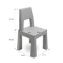 Set masuta cu scaunele pentru copii, Toyz Monti, Cu 2 sertare incluse, Cu inaltime reglabila, Usor de asamblat, 77x50 cm, 3 ani+, Gri - 10