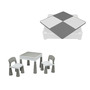 Set masuta si doua scaune, New Baby, Pentru copii, Grey and White, Cu parte detasabila si reversibila, Partea reversibila pentru Lego Duplo - 1