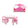 Set masuta si doua scaune, New Baby, Pentru copii, Pink, Cu parte detasabila si reversibila, Partea reversibila pentru Lego Duplo - 1