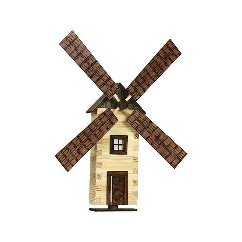Walachia - set moara de vant din lemn decorativa pentru perete,