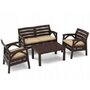 Set mobilier pentru gradina sau terasa, 4 persoane, maro, 1 masa, 2 scaune, 1 canapea cu 2 locuri - 1