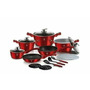 Set oale si tigai marmorate, 18 piese, din aluminiu forjat, Burgundy Line Berlinger Haus, BH7035 - 1