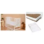 Set Patut din lemn bebe 120x60 cm, Saltea Cocos Confort II si Protectie impermeabila Qmini - 2