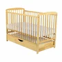 Set Patut din lemn bebe Babyneeds, Ola cu sertar, 120x60 cm, Natur + Saltea patut bebe, Cocos Confort II, Cu fibre de cocos si strat de burete, 120x60x10 cm + Protectie impermeabila, Pentru patuturi 120x60 cm, Alb - 2