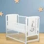 Set Patut din lemn bebe Babyneeds, Timmi Girafa cu laterala culisanta, 120x60 cm, Alb + Saltea patut bebe, Cocos Confort II, Cu fibre de cocos si strat de burete, 120x60x10 cm + Protectie impermeabila, Pentru patuturi 120x60 cm, Alb - 4