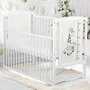 Set Patut din lemn bebe Babyneeds, Timmi Girafa cu laterala culisanta, 120x60 cm, Alb + Saltea patut bebe, Cocos Confort II, Cu fibre de cocos si strat de burete, 120x60x10 cm + Protectie impermeabila, Pentru patuturi 120x60 cm, Alb - 5