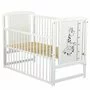 Set Patut din lemn bebe Babyneeds, Timmi Girafa cu laterala culisanta, 120x60 cm, Alb + Saltea patut bebe, Cocos Confort II, Cu fibre de cocos si strat de burete, 120x60x10 cm + Protectie impermeabila, Pentru patuturi 120x60 cm, Alb - 9