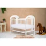 Set Patut din lemn bebe Qmini, Julia II cu laterala culisanta, 120x60 cm, Alb + Saltea patut bebe, Cocos Confort II, Cu fibre de cocos si strat de burete, 120x60x10 cm + Protectie impermeabila, Pentru patuturi 120x60 cm, Alb - 6