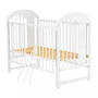 Set Patut din lemn bebe Qmini, Julia II cu laterala culisanta, 120x60 cm, Alb + Saltea patut bebe, Cocos Confort II, Cu fibre de cocos si strat de burete, 120x60x10 cm + Protectie impermeabila, Pentru patuturi 120x60 cm, Alb - 10