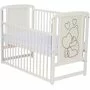 Set Patut din lemn bebe Qmini, Timmi Heart cu laterala culisanta, 120x60 cm, Alb + Saltea patut bebe, Cocos Confort II, Cu fibre de cocos si strat de burete, 120x60x10 cm + Protectie impermeabila, Pentru patuturi 120x60 cm, Alb - 3