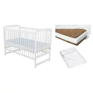Set Patut din Lemn OLA, Saltea Cocos Confort 120x60 cm si Protectie Impermeabila