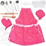 Set de bucatarie, Jokomisiada, Pentru copii, Include sort, boneta, manusi si accesorii, Contine 18 piese, 3 ani+, Pink - 1