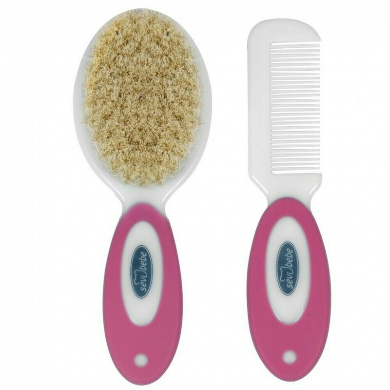Sevibebe - set perie si pieptan roz